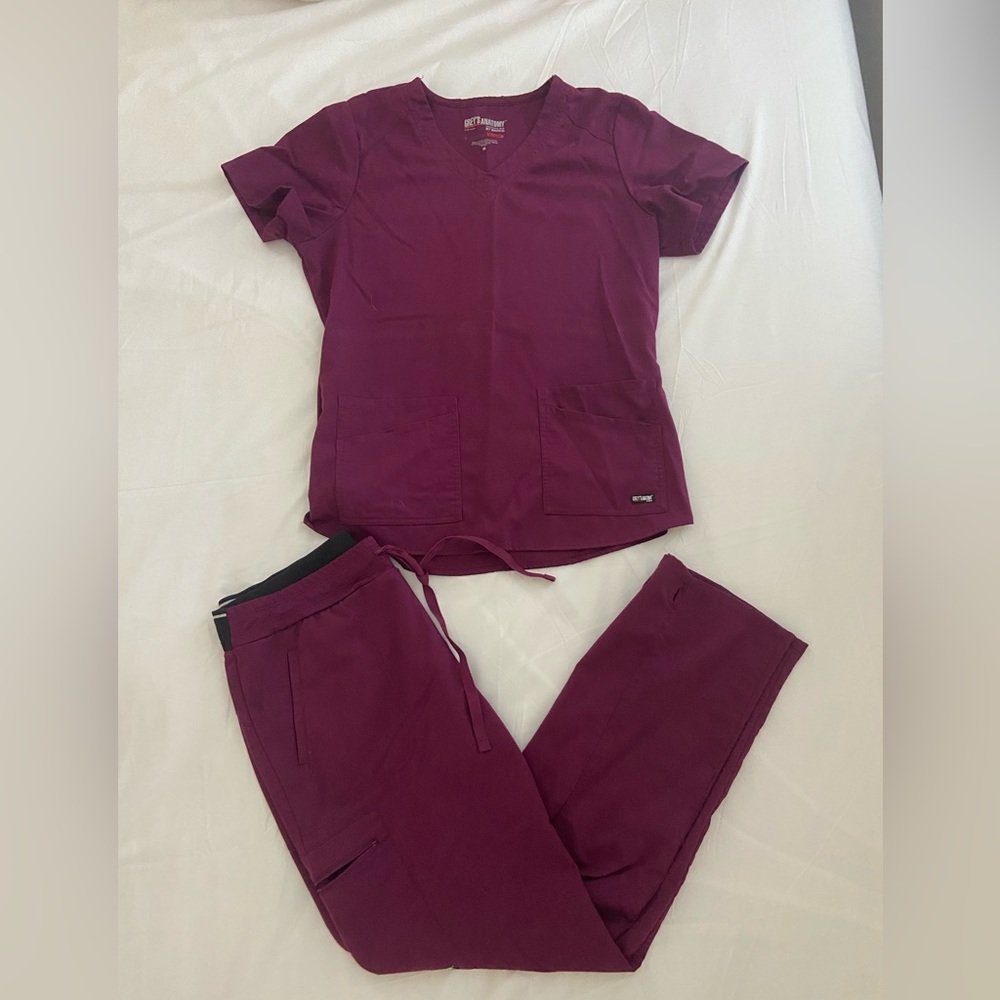 Berry colored Greys Anatomy Scrub set
